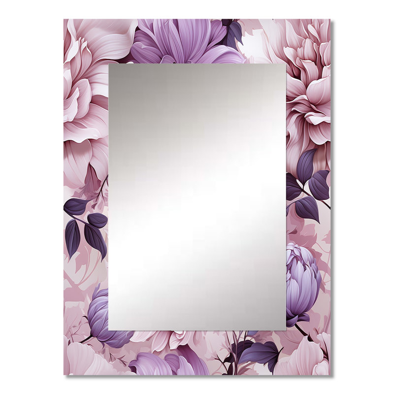 Heddwyn - Purple Traditional Wall Mirror, 32 po x 24 po