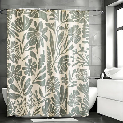 Floral Shower Curtains with Hooks Included