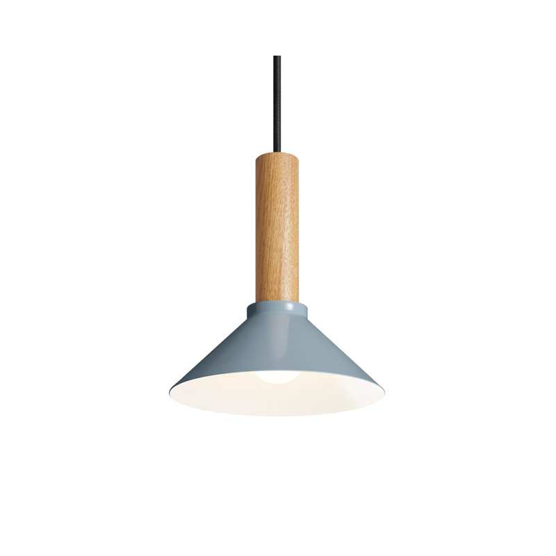 Emblem 1 - Light Pendant, 12" H x 14" W x 14" D, White Oak, Gray Blue