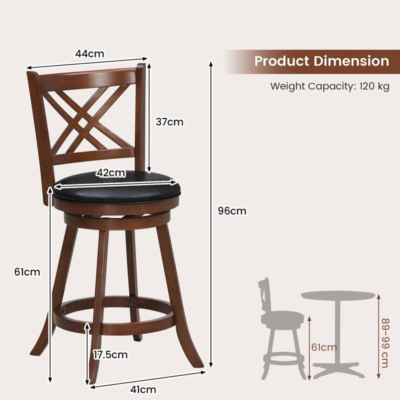 Maranto Swivel Upholstered Counter Stool, Extra Tall (61m Seat Height)