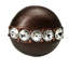 Caché round knob with flared foot with center of 5 rivoli Swarovski Clear Crystalsin Antique Brass-828776572