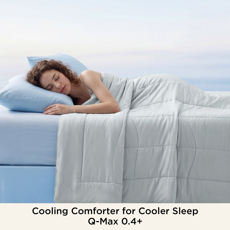 Bedsure Full Dual-Sided Cooling Comforter – Harbor Mist, Lightweight & Breathable for Summer, Harbor Mist, Full Comforter 