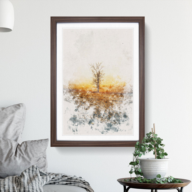 Summer Tree - Picture Frame Graphic Art Print, Walnut Framed, 33cm H x 24cm W x 2cm D