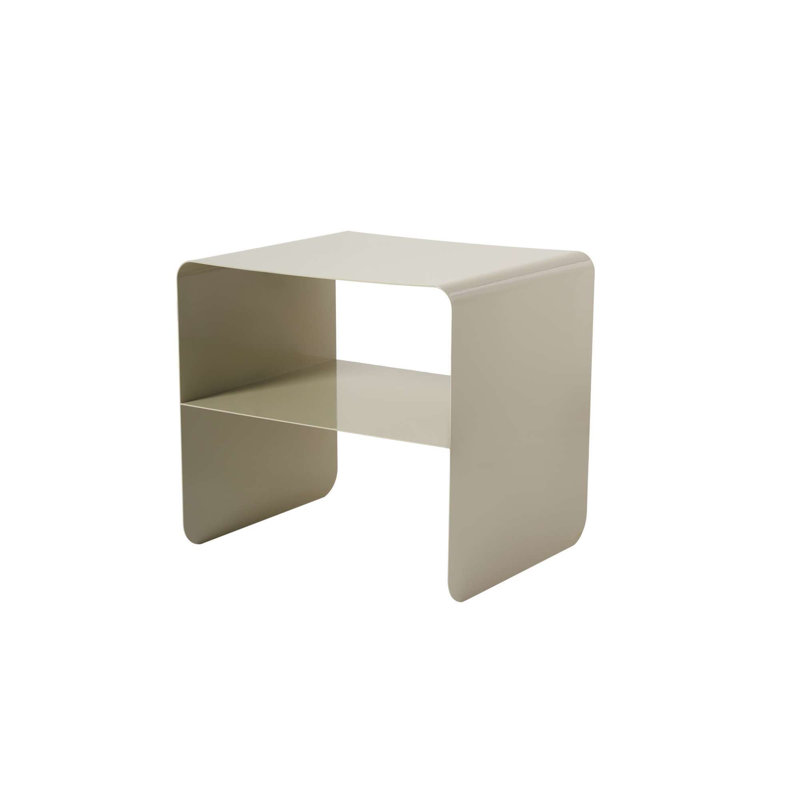 Table d'appoint moderne taupe 17,7 po x 22,0 po x 20,5 po | Fabrication 100% durable en métal, conception de couleur unie élégante | Parfait pour le salon, la chambre à coucher ou le bureau | Décoration de meuble élégante et fonctionnelle