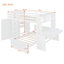 Lit mezzanine double compact avec lit simple, bureau de rangement et garde-robe en bois massif