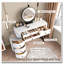 Coiffeuse moderne avec miroir amovible et table d'appoint rotative