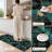 Geometric Teal Non-Slip Washable Kitchen Mats