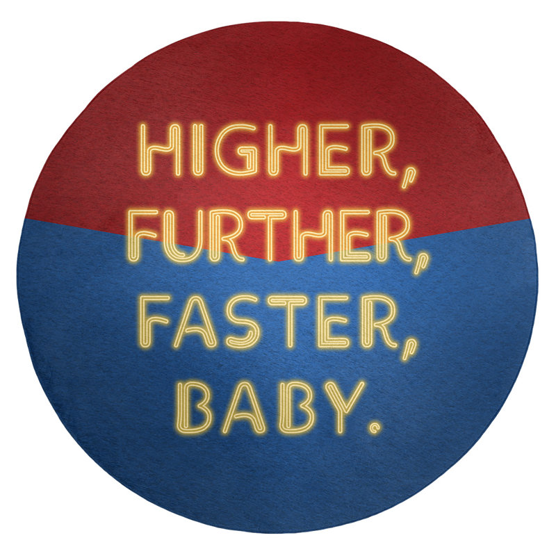 Tapis en chenille en polyester Quotes, Rond 5 pi