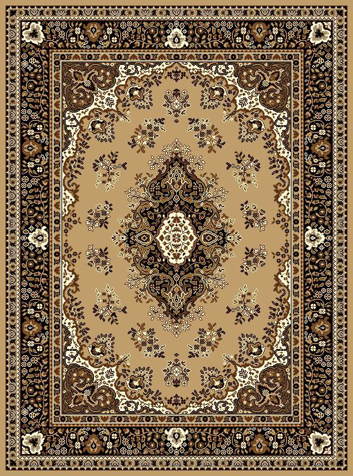 Tapis Touffeté brun/noir Leeman, 8 pi x 11 pi