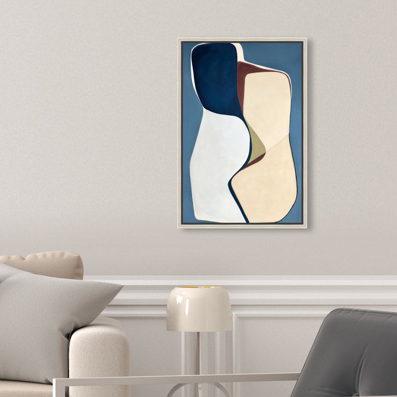 Buff Boundary II Canvas Abstract Print by Oliver Gal, Black Frame, 10 x 15, 11"H x 16"W, Silver Floater Frame