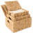 Rustic Rectangular Wicker Storage Basket Set With Lids