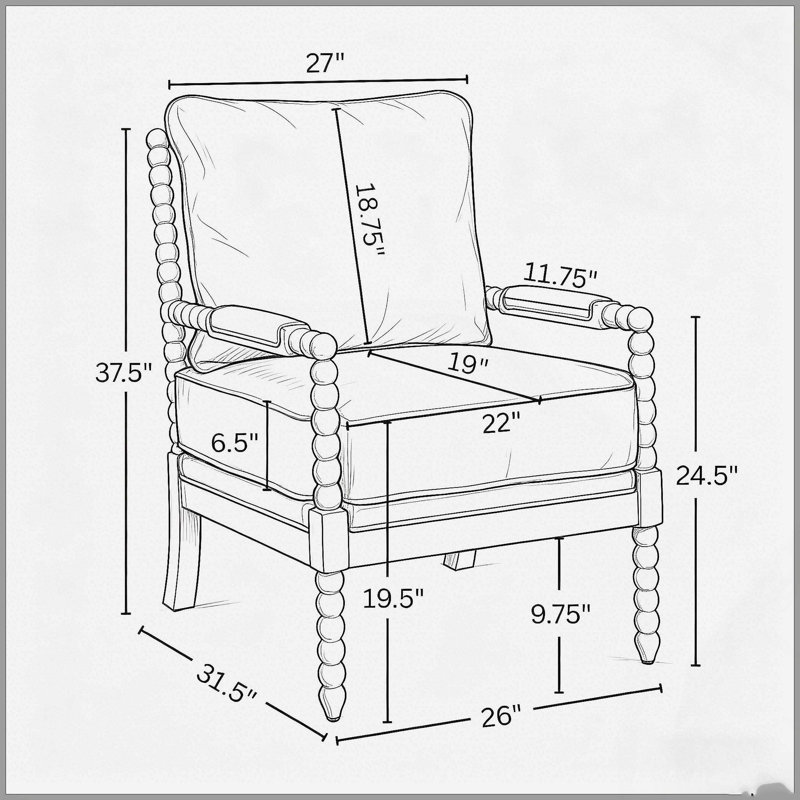 Chaise d'appoint rembourrée Belvoir