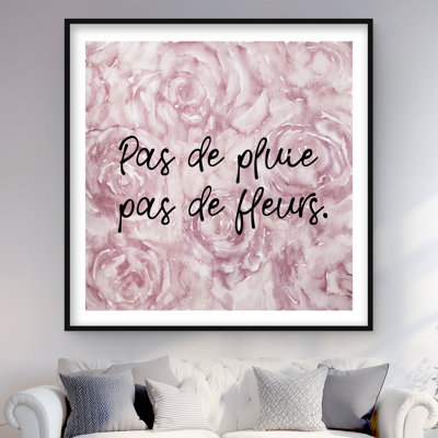 Pas de pluie pas de fleurs - Pink Office Framed Print Decor