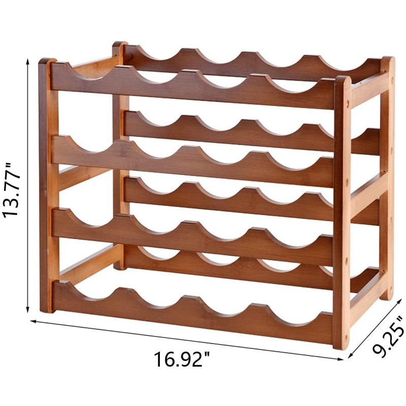 Support à vin de table 16 bouteilles Adlare, L 17 po x l 9,3 po x H 13,8 po