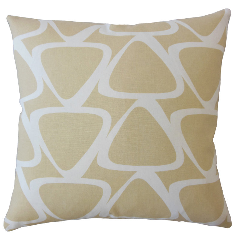 Coussin en duvet 100% coton Abalene, 18 po x 18 po, Chameau