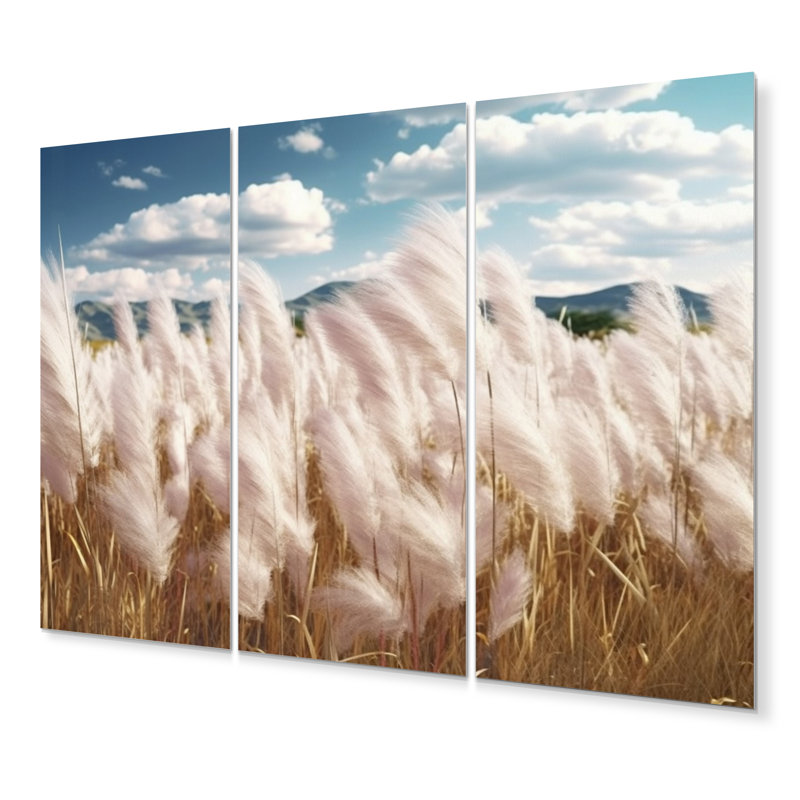 Ensemble de décoration murale White Pampas Meadows II - Floral