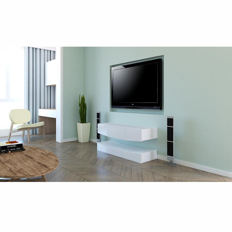 Meuble télé pour téléviseur de 55 po ou moins Wolbach, Blanc