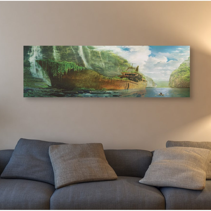 « shipwreck », reproduction sur toile, H 20 po x l 40 po x P 1,25 po