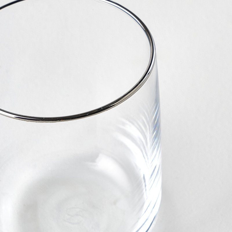 Premium Tumbler With Silver/Gold Rim, Silver
