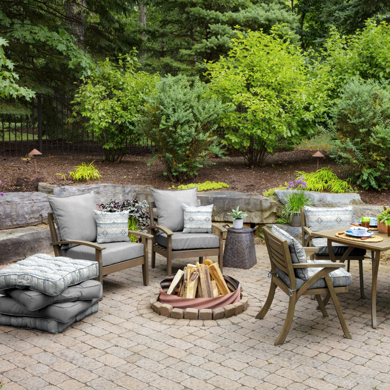 ARDEN Outdoor Lounge Chair Cushion, Gray, 24" W x 24" D