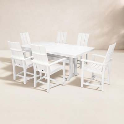 POLYWOOD® Modern Adirondack 72" Patio Dining Set