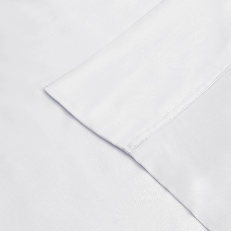 300 Thread Count Rayon From Bamboo Solid Pillowcase Set, Standard, White