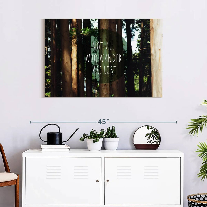 " Not All Who Wander Quote " Print, 24" H x 36" W x 1.25" D