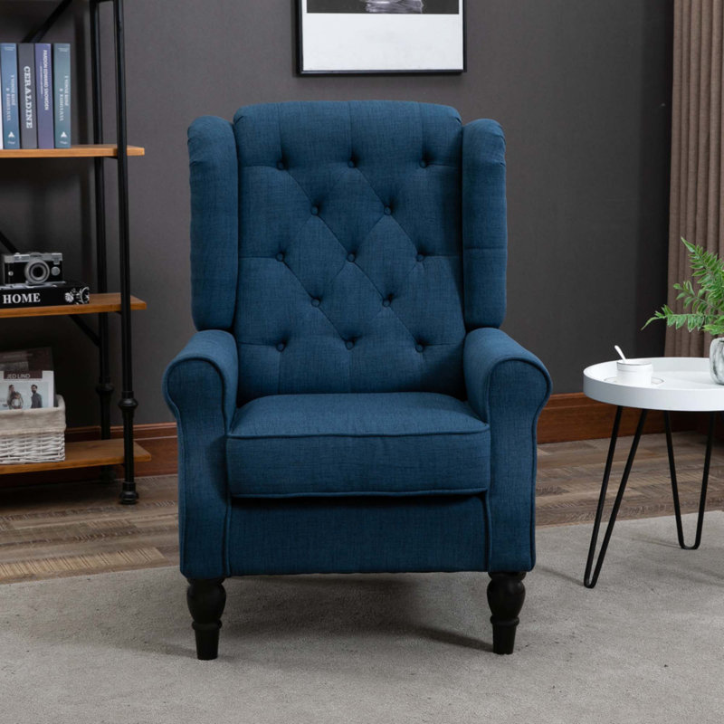 Fauteuil d'appoint capitonné à dossier haut