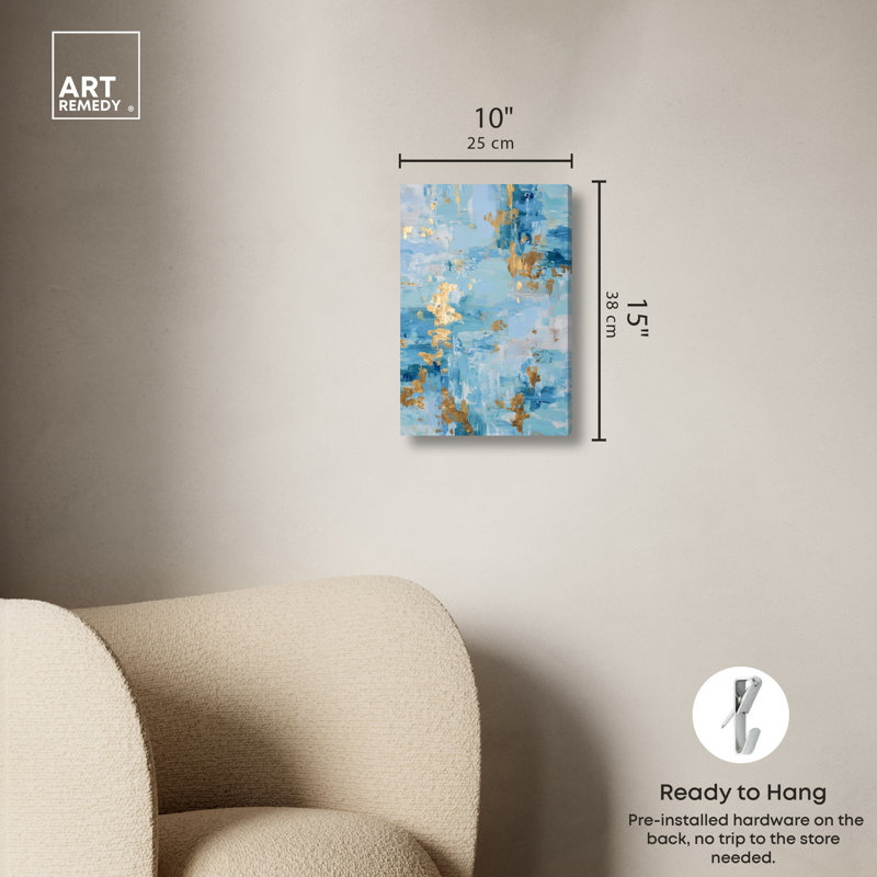 "Gilded Ocean III", reproduction d'art sur toile par Art Remedy, 10 x 15, H 15 po x l 10 po, Toile non encadrée