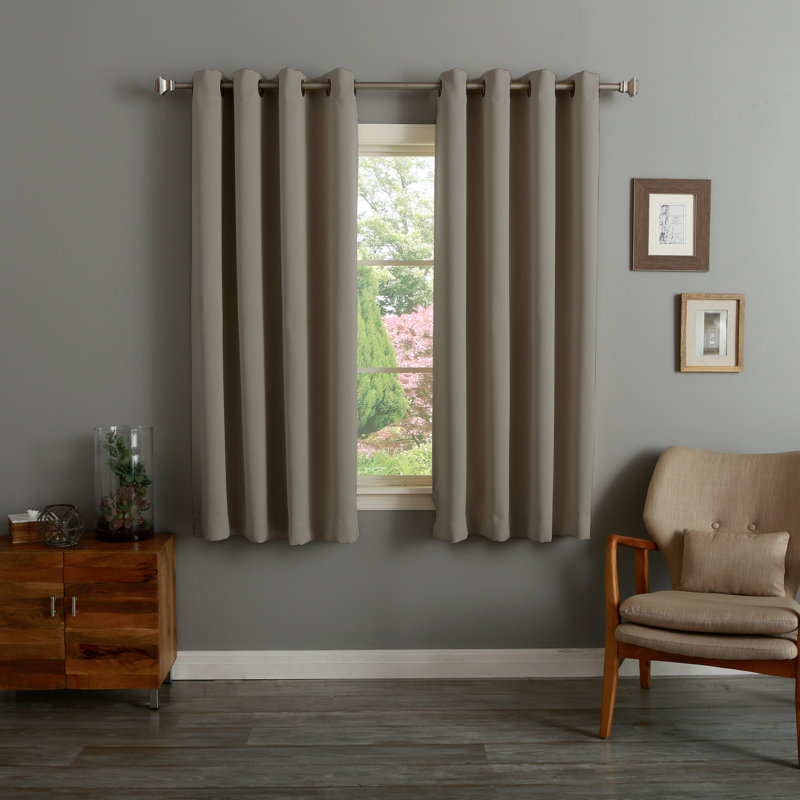 Adina Sevan Solid Thermal Grommet Curtain Panels, 52"W x 72"L, Clay