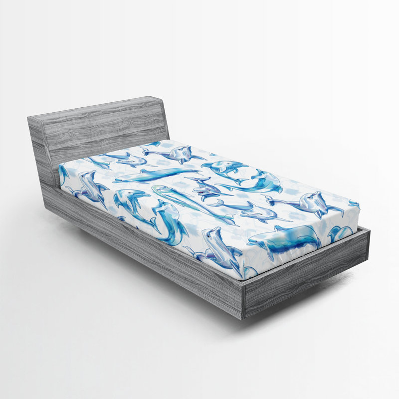 Drap-housse Ambesonne Ocean Life, Drap-housse de taille simple