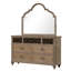 Commode de style contemporain simple en bois massif avec placage en chêne rustique et dossier en queue d'aronde