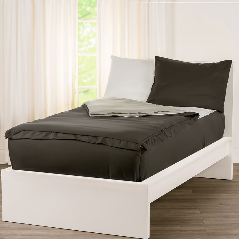  Bunkie Deluxe All-In-One Zipper Bedding Set, Twin, Gray