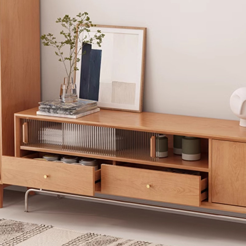Meuble télé en bois massif de style japonais Design Design, 70.86"