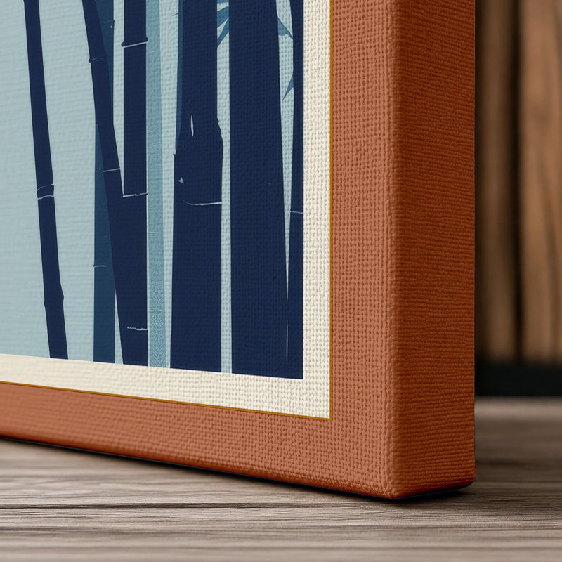 Quiet Bamboo Japandi - Wrapped Canvas, Terracotta Border, 30x20 - 76.2 x 50.8 cm