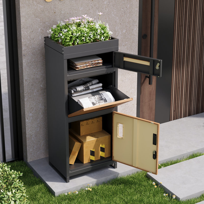 Metal Post Mounted Post Box