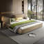 Très grande base de lit Cloud avec tête de lit mobile surdimensionnée et rembourrée, lit tapissier en chenille avec coin rond, support en métal et lattes en bois massif, aucun sommier nécessaire-1951439939