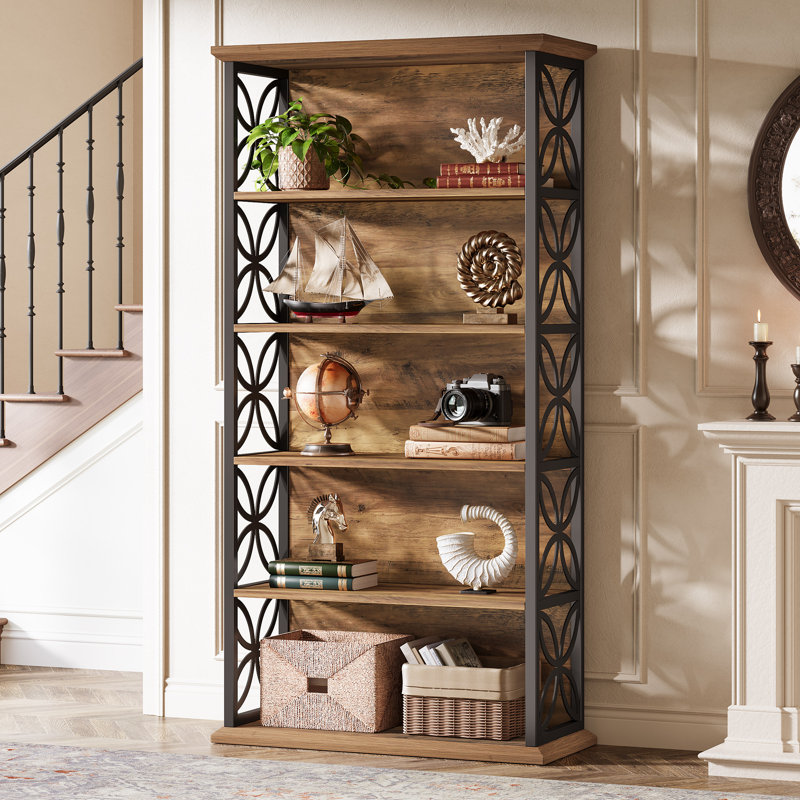 70.87" H X 31.5" W 6-tier Tall bookshelf, Freestanding Open Storage Shelves, Brown