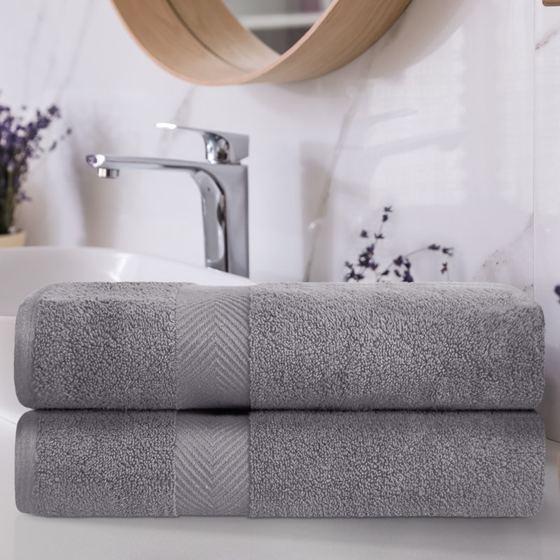 Blue Nile Mills 100% Cotton Zero Twist Bath Sheet, Gray