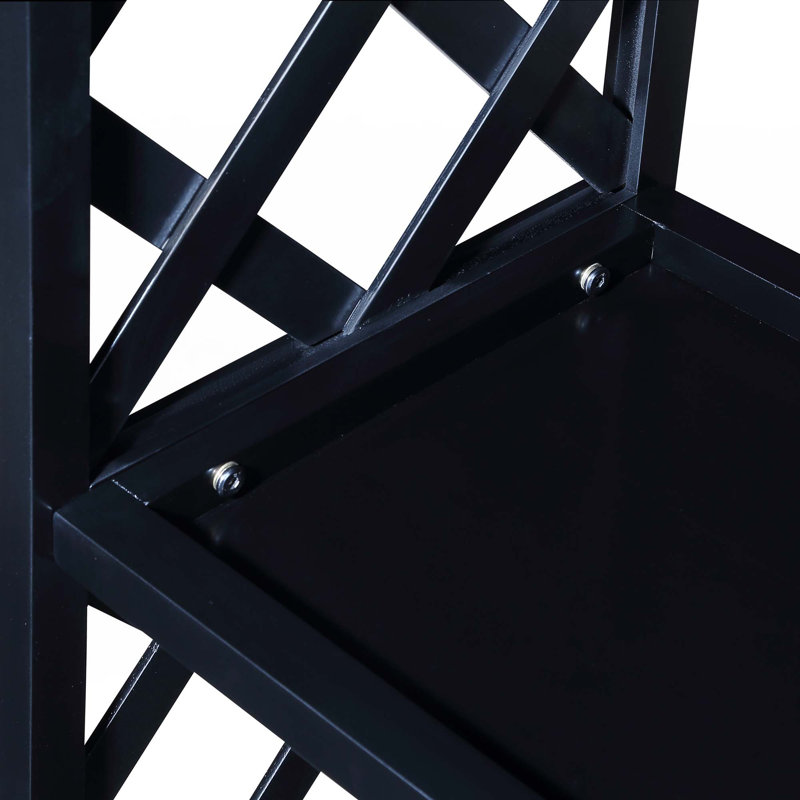 Console Table 3-Tier With Storage Shelves, Black