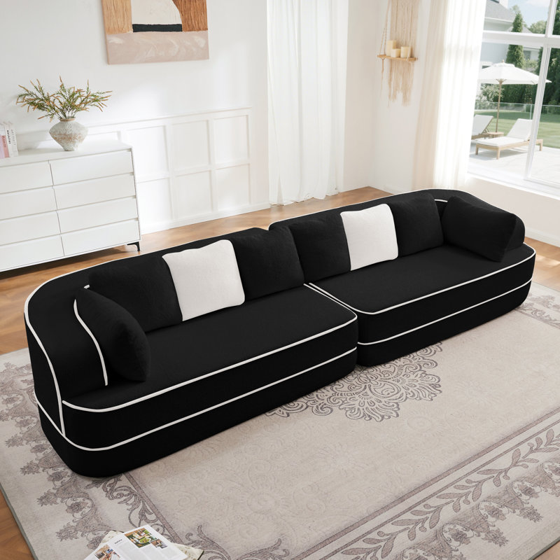 Canapé moelleux et moelleux 135 po, Noir