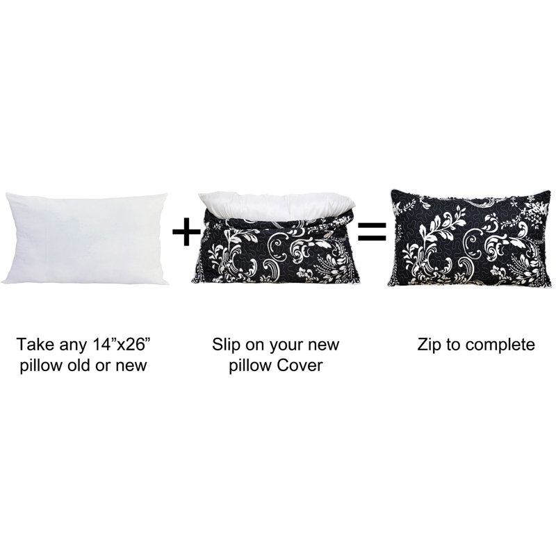 Ravello Scroll Abstract Pillow Cover, Black/White