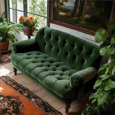 Canapé en velours vert français à 2 places à 3 places, canapé en tissu pour le salon et la chambre à coucher
