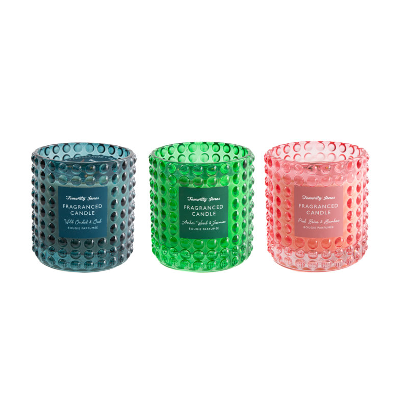 Scented Jar Candle with Glass Holder