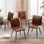 Chaise d'appoint de style campagnard moderne en cuir vieilli de 19 po de large Keava