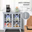 Cabinets, buffet décoratif français traditionnel avec portes à double chantournage Poignées en métal, gris ardoise | Panneau de fibres à densité moyenne | Cuisine