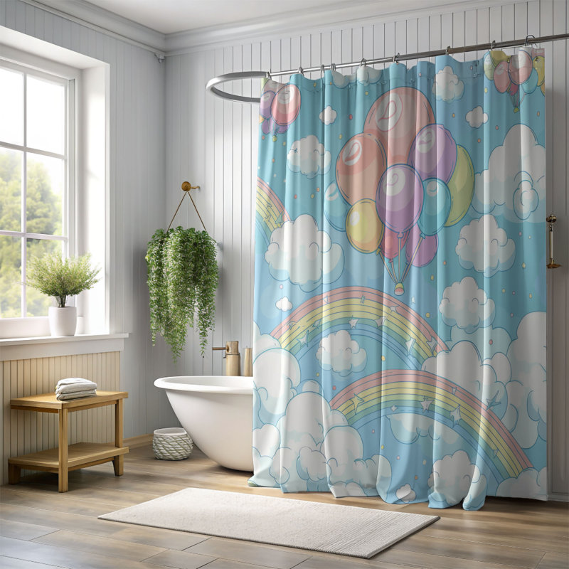 Rideau de douche Balloon Fantasy - Premium, H 74 po x l 71 po