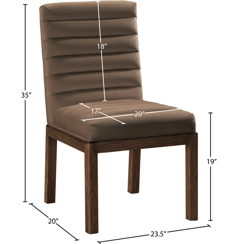 Chaise en velours Evelyn Lametra, Velours brun, Brun