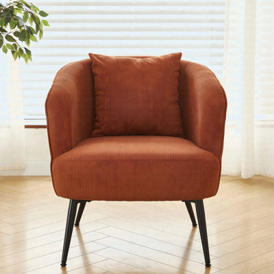 Fauteuil d'appoint en velours avec coussin
