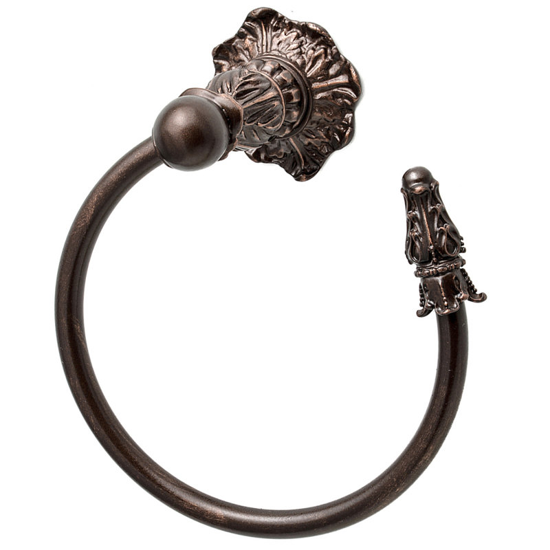 Acanthus swing towel smooth ring right Renaissance style in Gilded Mercury, Oil Rubbed Bronze